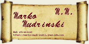 Marko Mudrinski vizit kartica